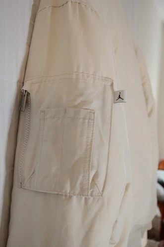 Nike Jordan Cream Padded MA-1 Bomber Jacket Quilted Lining Jumpman Sleeve image 7