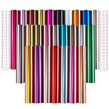 26 PCS Multicolor Metallic Permanent Adhesive Vinyl 12x12 Inch Chrome