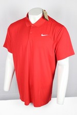Nike Men's Dri Fit Polo Logo Short Sleeve Shirt Red XL DH0822 657