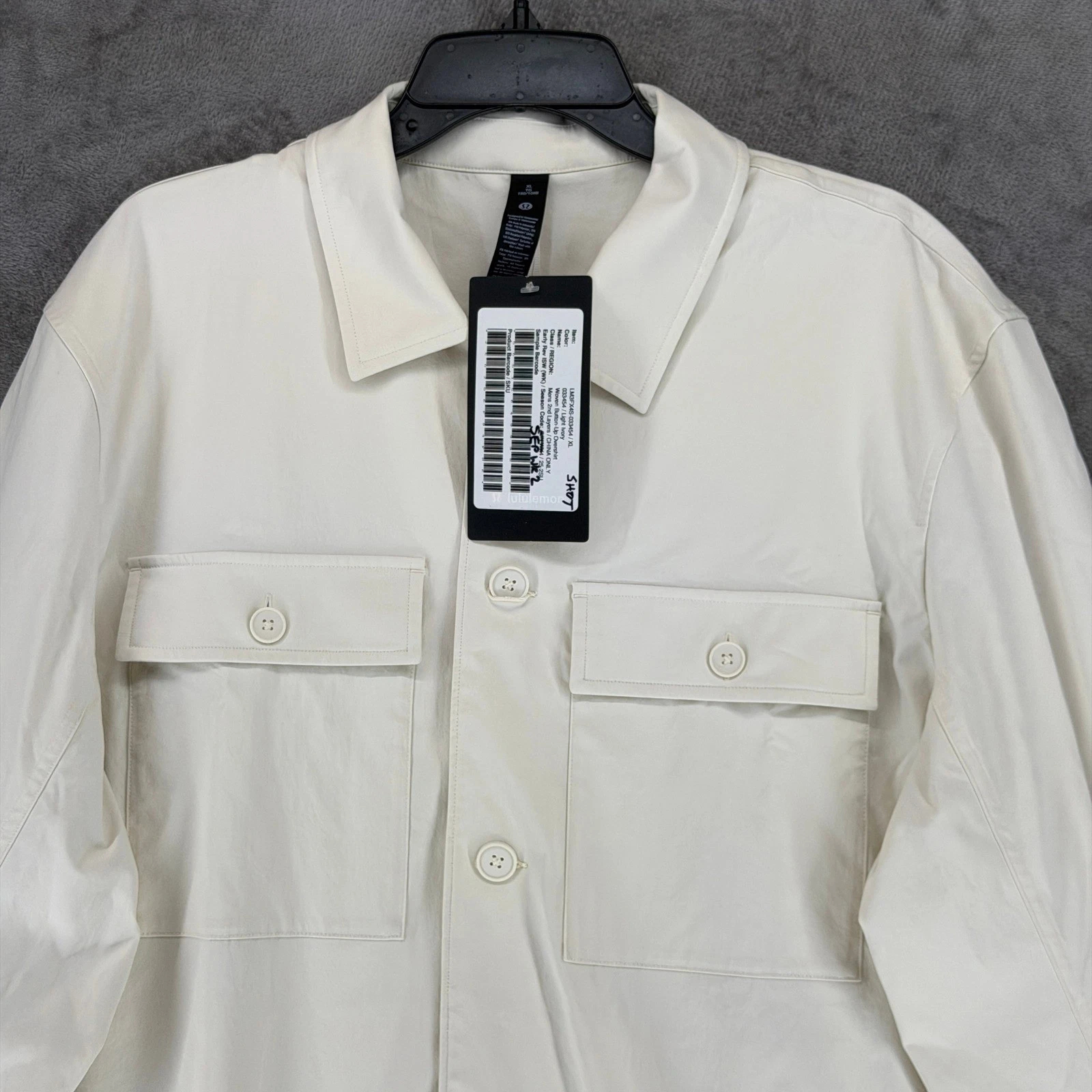 Lululemon Woven Button-Up Overshirt Mens XL Light Ivory LM3FX4S Jacket New image 8