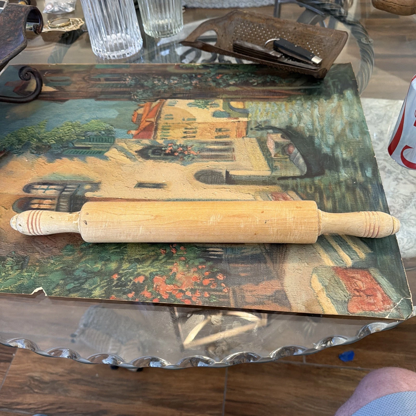 Vintage 16.5 Inch Wooden Rolling Pin Primitive Country Home Decor