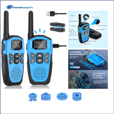 Walkie Talkie Kinder 2er Set NXGKET Aufladbar Li-Ion Akku