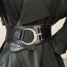 Wide Faux Leather Belt 10.5cm Elastic Women's Coat Suit Waist Party Belts