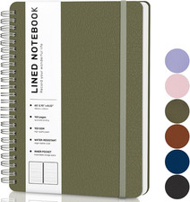 Lined Spiral Journal Notebook, A5 Hardcover Leather Notebook for Work                