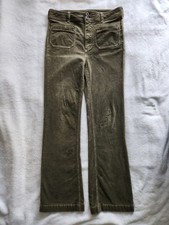 Pilcro 28 Trousers Bootcut Pants Corduroy Green Cord Mid Rise Flare SEE PICS