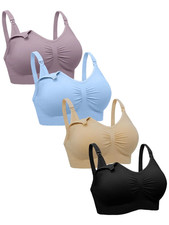 4-Pack Nursing Bras, Soft Seamless Maternity Bras, Comfortable Supportive Nursin