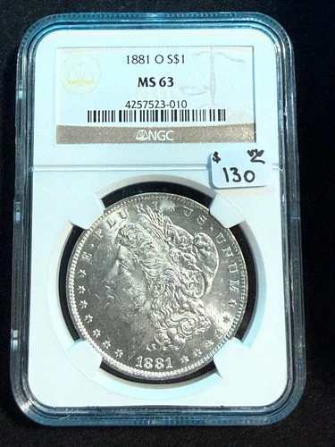 1881 O MORGAN DOLLAR NGC MS 63 010