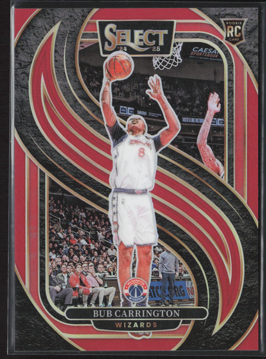 2024-25 Panini Select #197 Bub Carrington Red Prizm #/199 Rookie RC