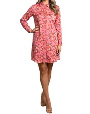 Gap Pink Floral Long Sleeve Collared Cottagecore Preppy Shirt Dress Small