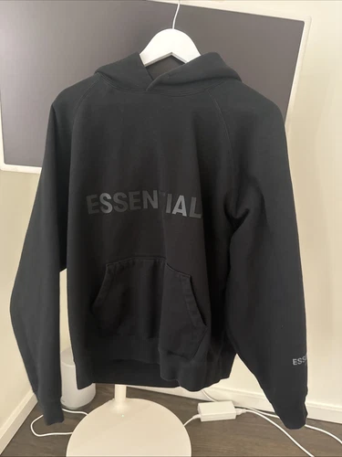 FEAR OF GOD FELPA CON CAPPUCCIO MEDIA PAURA DI DIO ESSENTIALS NERA