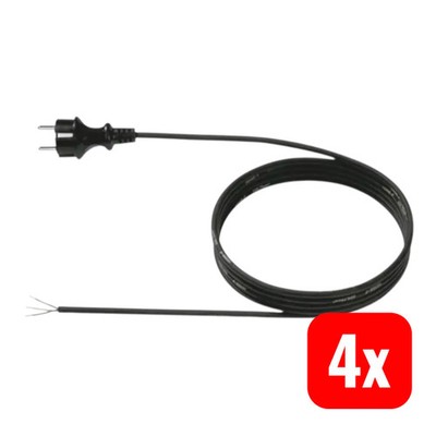 Bachmann Stromkabel Zuleitung  Kabel H07RN-F 3G1,0 Schwarz 5 m 4 STÜCK