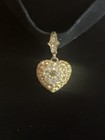 Vtg Roxanne Assoulin Gold Tone Pave Crystal Heart Pendant Choker Necklace HTF — photo 3