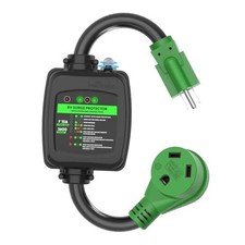 Surge Protector 30 Amp to 110 Volt RV Adapter Cord with 15M/30F Standard