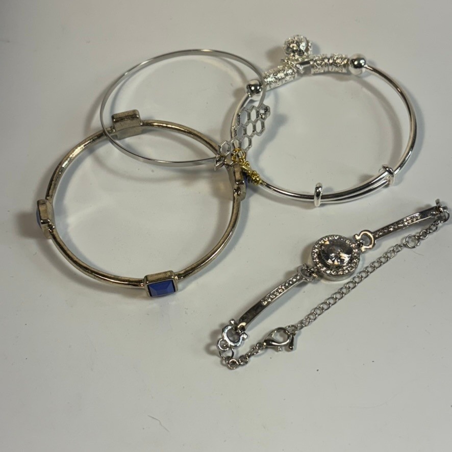 Bracelets Blue Gem Bee Charm Bangle Stackable Set… - image 3