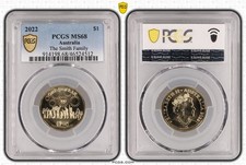 2022 $1 Dollar Coin - PCGS MS68 - The Smith Family | Queen Elizabeth II