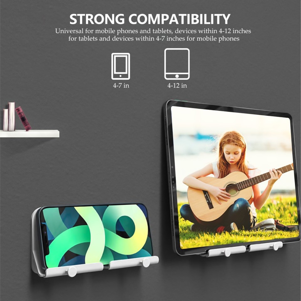 Smartphone Display Rack 3 Pcs Wall Mounted Phone Holder Cell Tablet Addhesive Rack Smartphone ...