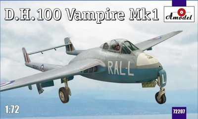 D.H.100 Vampire Mk1 RAF jet fighter / 1:72 - Amodel 72207