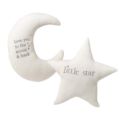 White Star and Gray Moon Nursery Pillow Set