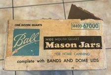 Dozen Ball Wide Mouth Quart Mason Jars NOS – Damaged Box – Unused