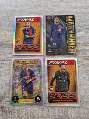 PARIS SAINT GERMAIN X4 INSERT TOPPS SUPERSTARS 2023/24 FINAL BOSS MATCHWINNER 