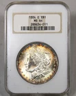 1884 O Morgan Silver Dollar - Early NGC Holder Certified MS64 Toned !!