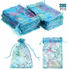  4x6in Sheer Coralline Organza Jewelry Candy Pouch Wedding Party Favor Gift Bags