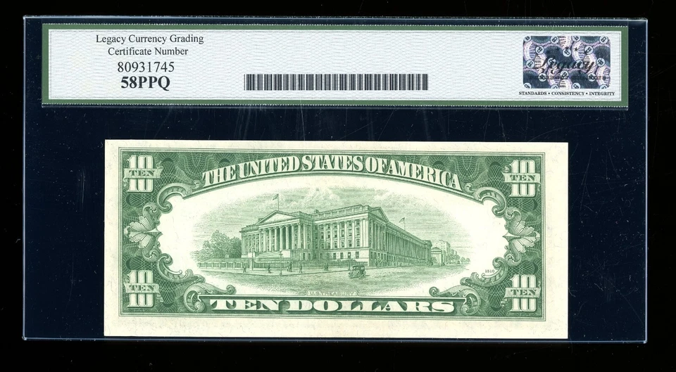 DBR 1950-A $10 FRN St. Louis STAR Fr. 2011-H* Legacy 58 PPQ Serial H01262526* - Image 2 of 2