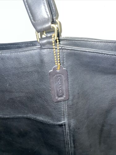 RARO Bolso de Hombro Vintage 1990 XL Coach Cuero Negro Bolso de Mano EE. UU. 0322 - Imagen 2 de 6