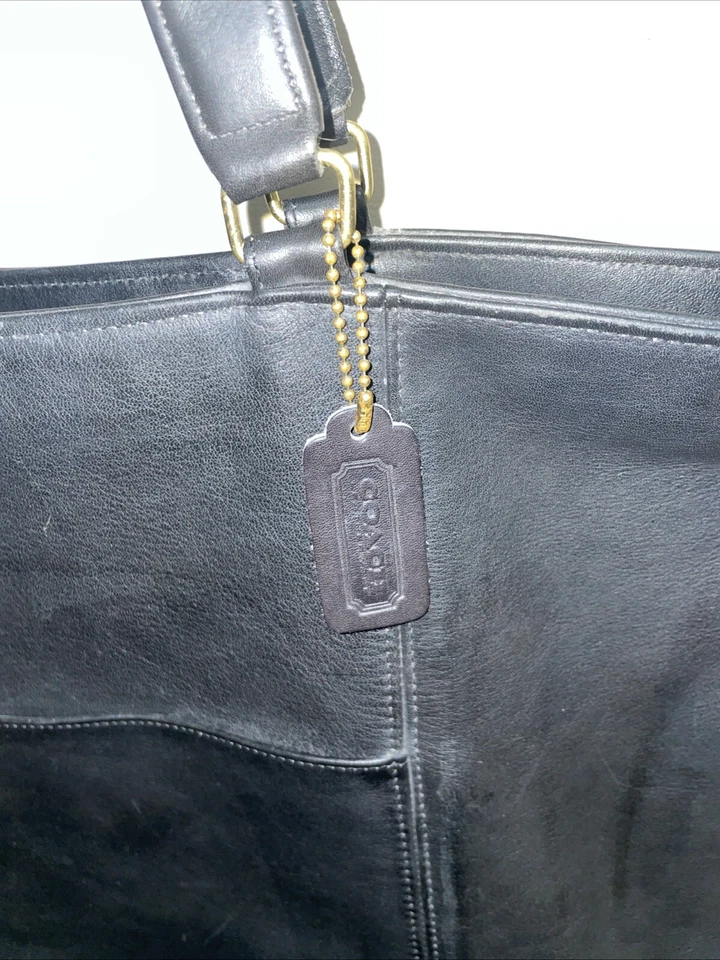 RARO Bolso de Hombro Vintage 1990 XL Coach Cuero Negro Bolso de Mano EE. UU. 0322 Foto 2 de 4