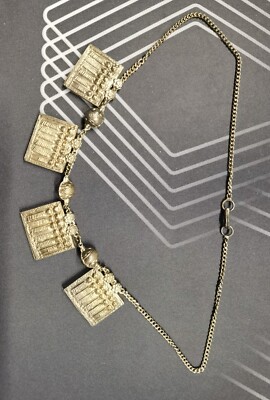 Antique Silver Amulet/necklace Of 7 Form Of Goddess Lakshmi On Square Shape 