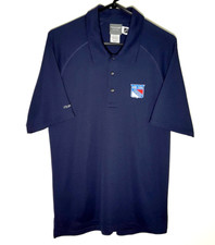 New York Rangers Polo Shirt by Reebok | Polyester Button Front | Mens Small