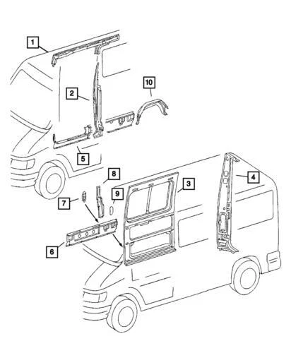 Genuine Mopar 2003-2006 Dodge Sprinter 2500 Cargo Door Hinge Pillar 5121908AA