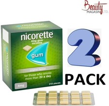 2 x Nicorette Gum 4mg Nicotine ORIGINAL Flavor, 210 Pieces- FREE SHIP TO USA