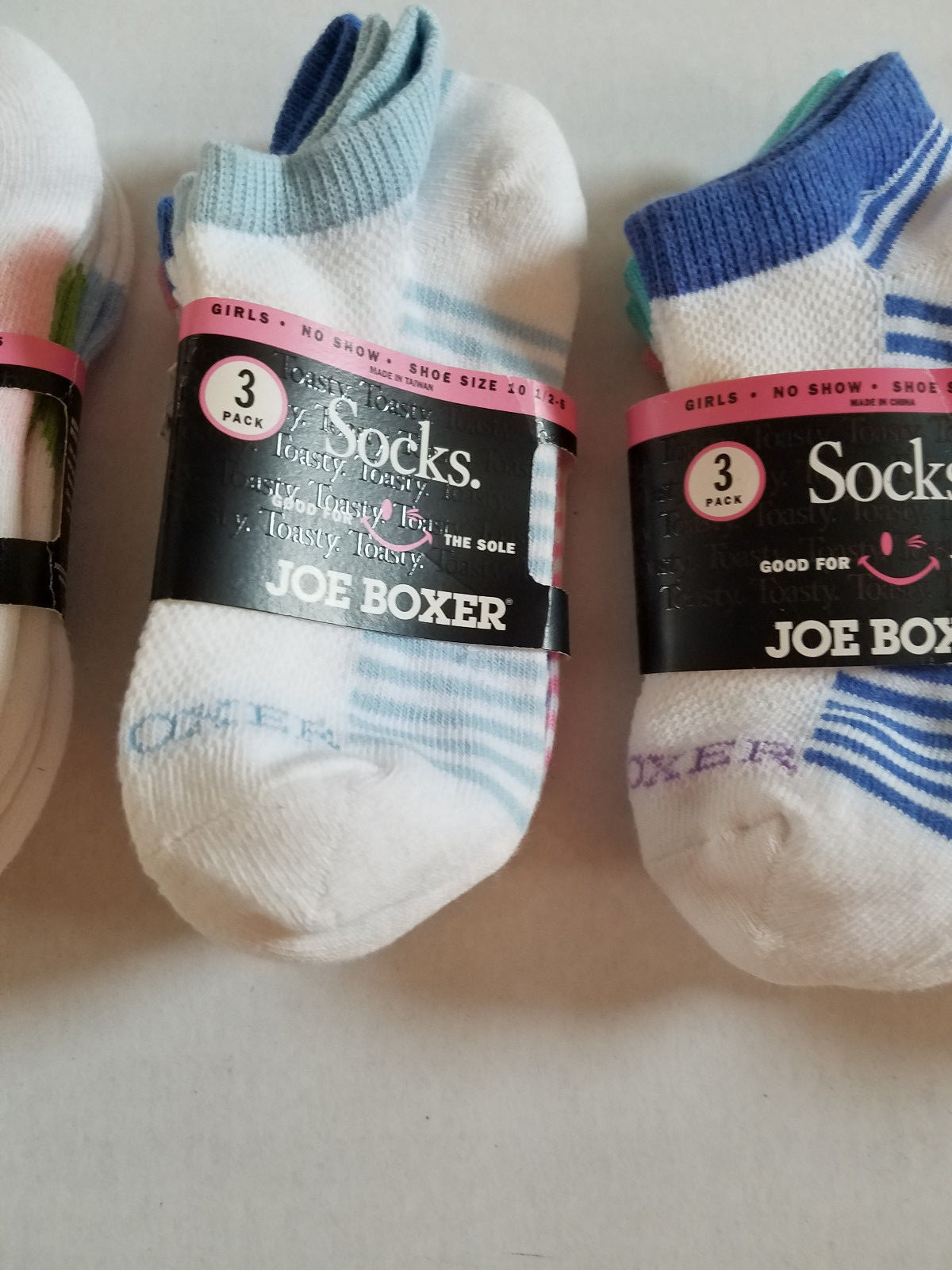 Joe Boxer Girls Low Cut Socks Shoe Size10.5-5 3 Pack NWT White Multi | eBay
