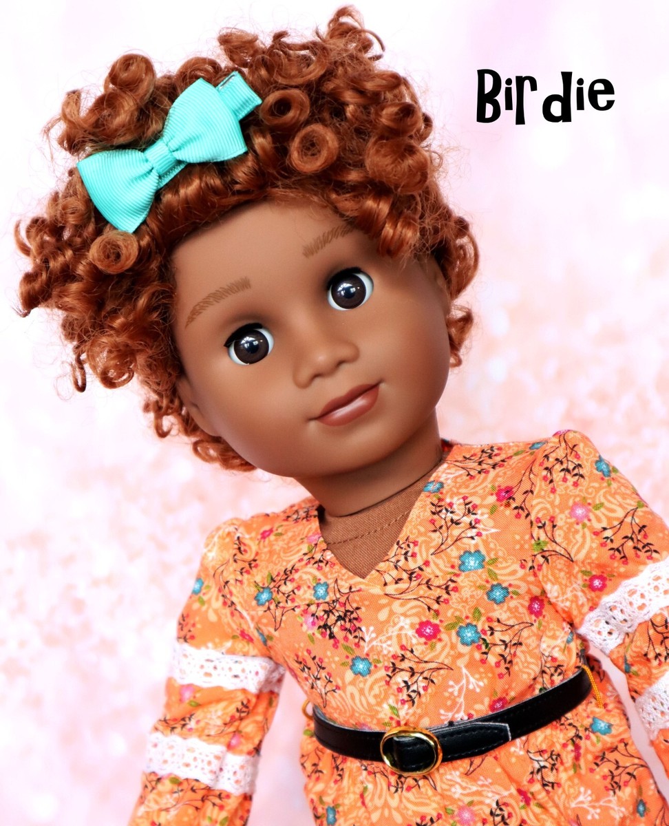 Custom 10-11 in Doll WIG Short Curly BIRDIE Fits American Girl Gotz 18