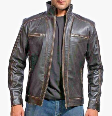 Herren Lederjacke Vintage Cafe Racer - Echtleder Motorradjacke Handgefertigt