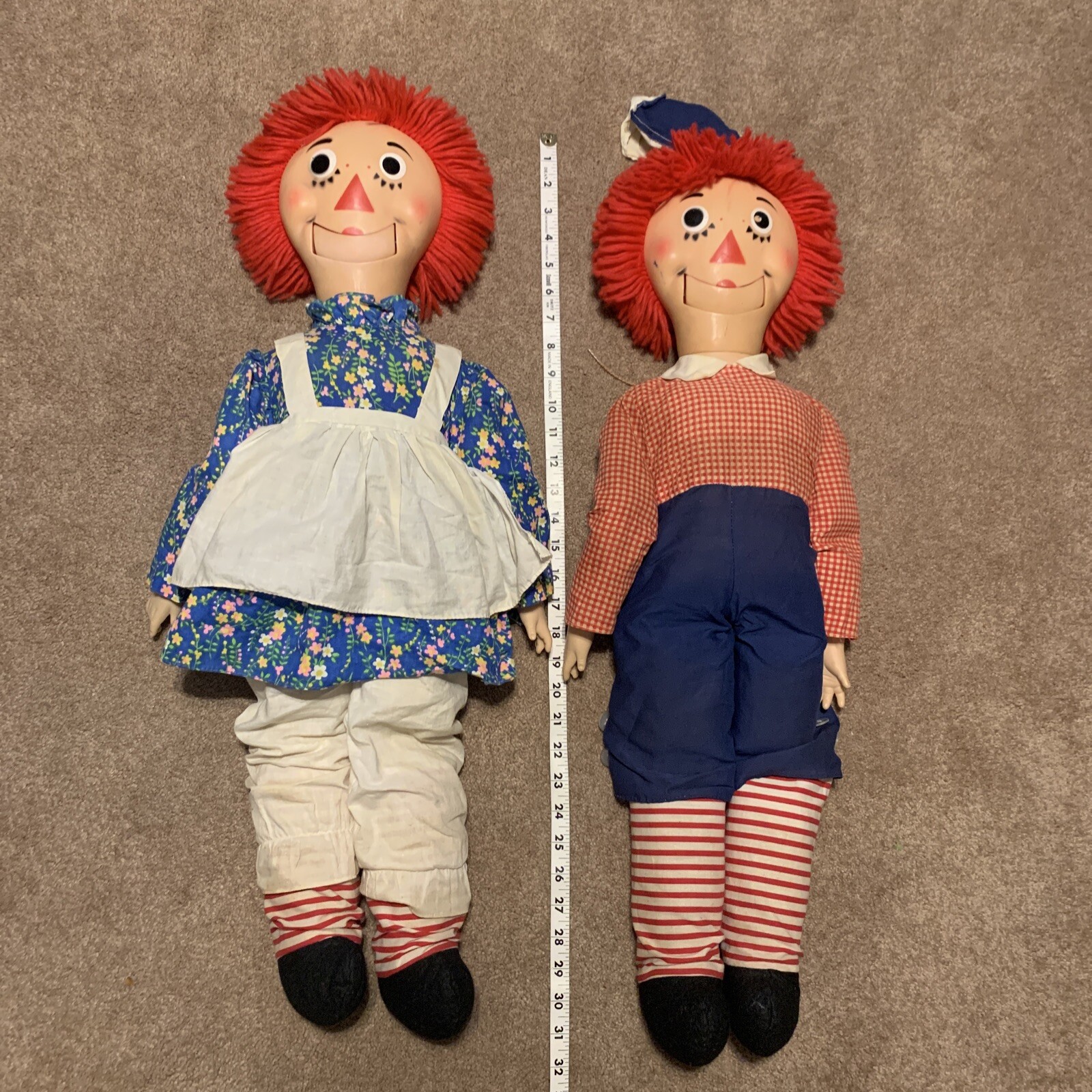 Lot 2 Raggedy Ann & Raggedy Andy Ventriloquist Dummies Dolls Puppets 31
