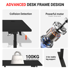 Electric Standing Desk Height Adjustable 100kg Capacity Sit Stand Ergonomic Desk — image 9