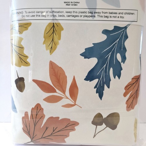 Fall Vinyl Tablecloth 60x84 Leaves Acorns Orange Brown Yellow - Picture 4 of 4