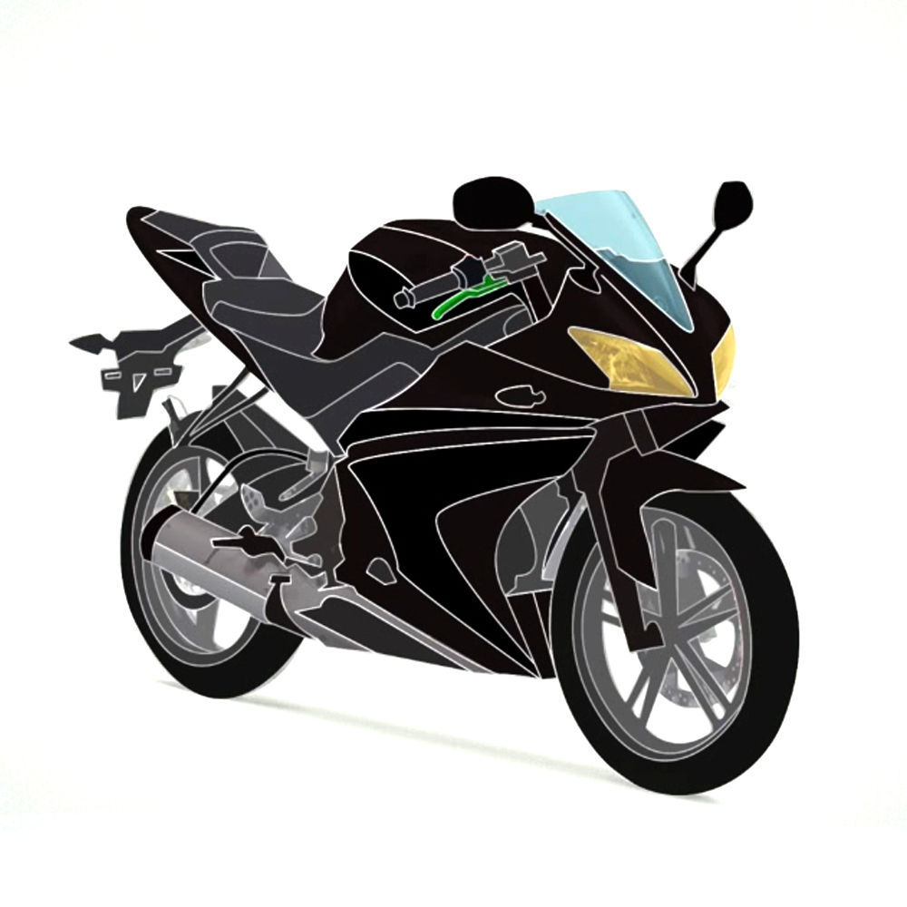 Avdb-moto Kotflügel Vorne Für Yamaha YZF R125 & MT-125 | Schwarz Glänzend ABS Kunststoff