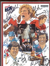 Philadelphia Flyers Alumni vs 1980 USA Olympic Hockey Auto Litho 15 Sig JSA LOA