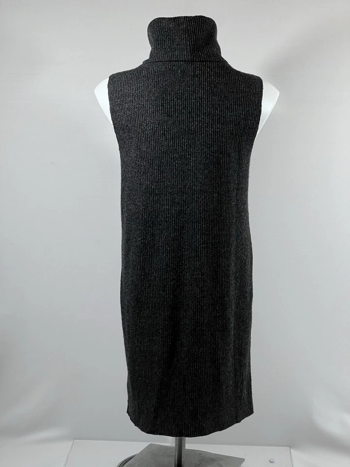 Silence & Noise Dress Womens XS Black Ribbed Knit Turtleneck Mock Sleeveless - Image 3 of 4