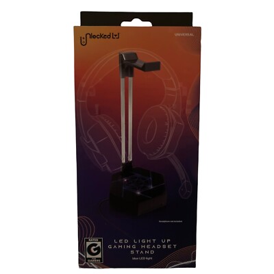 LED Light Up Gaming Headset Stand Blue Light USB Connector