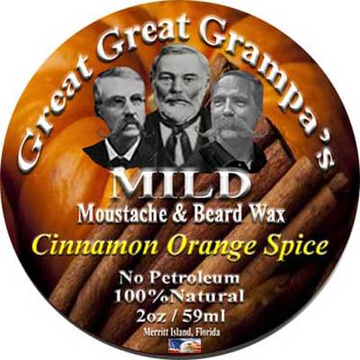 Cinnamon Orange Spice -WHITE WAX - Moustache & Beard Wax - 3 HOLDS