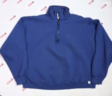Vintage Russell Athletic Sweatshirt Women  s Medium Navy Crop Made in USA