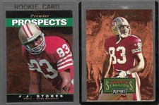 J.J. STOKES ROOKIE CARD LOT OF 2 NFL SAN FRANCISCO 49ERS