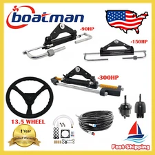 Outboard Hydraulic Steering System Kit Boat Marine up 100/150/300HP+13.5“ Wheel