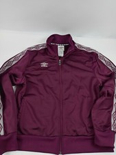 Umbro Athletic Jacket Retro Sports Women Size Large Purple Full Zip pockets