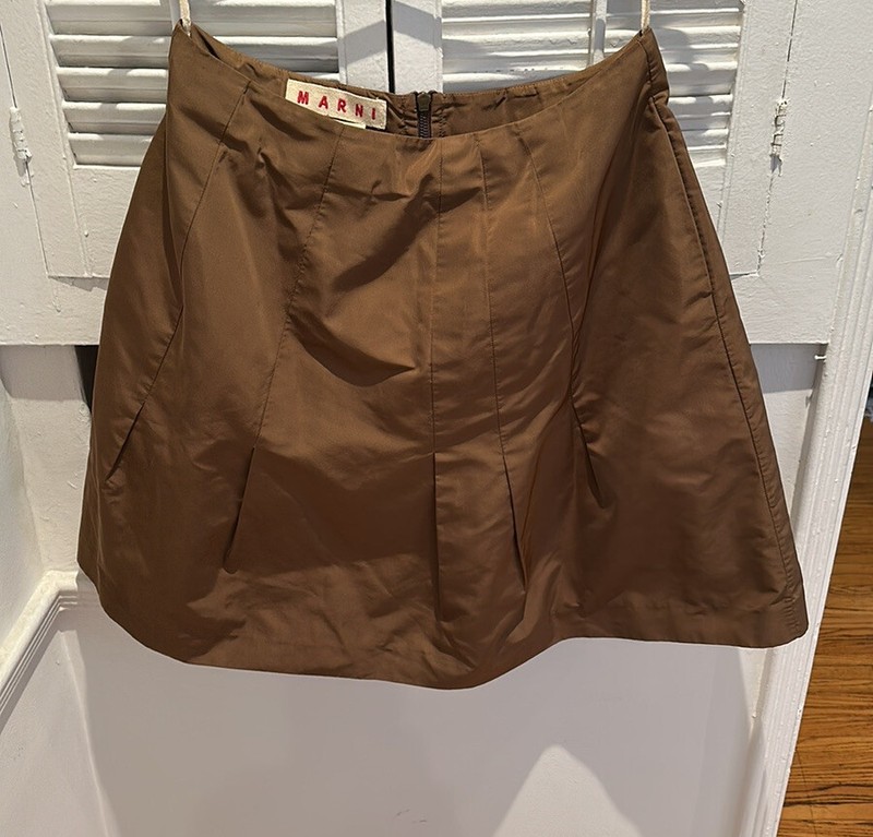 MARNI Knee-length Chocolate Brown Skirt, Size 8 US ($550)
