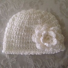 Hand Crocheted Baby Infant Toddler BEANIE CAP HAT Girls MADE IN THE USA